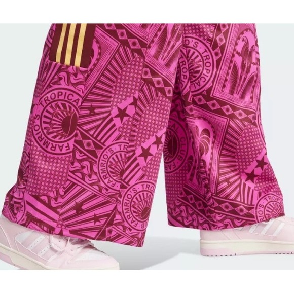 NWT Adidas x Farm Rio Flared Wide Leg Track Pants Lucid Fuchsia  Womens Size XL - Picture 5 of 6